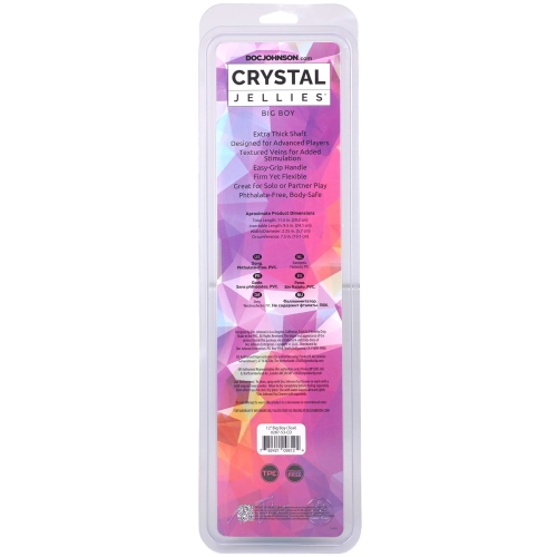 Фаллоимитатор реалистичный на присоске бирюзовый Doc Johnson Crystal Jellies - 12 Inch Big Boy - 3