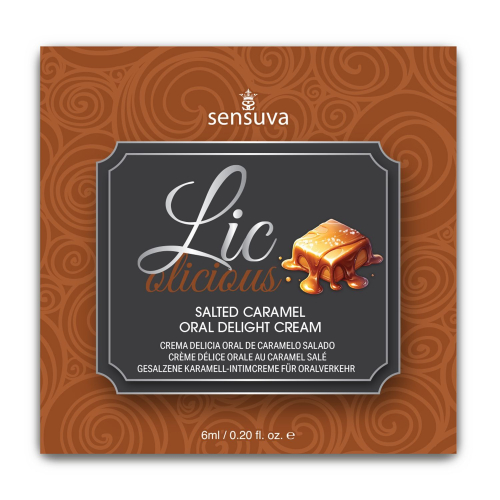 Гель для минета маслянистый со вкусом соленой карамели Sensuva Lic o licious 6 мл - 1