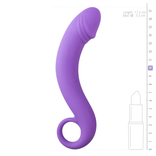 Масажер простати реалістичний вигнутої форми фіолетового кольору EasyToys Curved Dong - 4