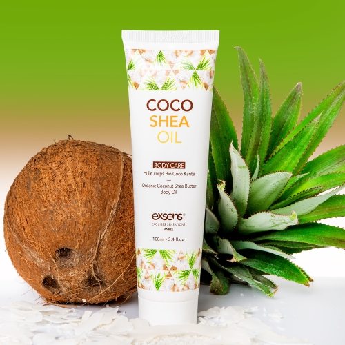 Органічне масажне масло з кокосовим ароматом Exsens Bio Massage Oil Coco Shea Oil 100 мл - 1