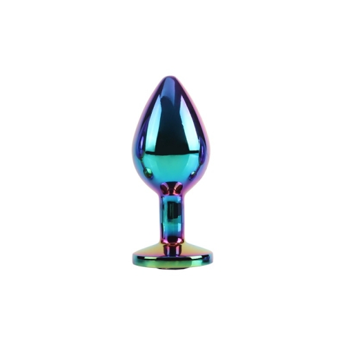 Анальна пробка із кристалом райдужного кольору Chisa Gem Butt Plug розмір Medium - 2