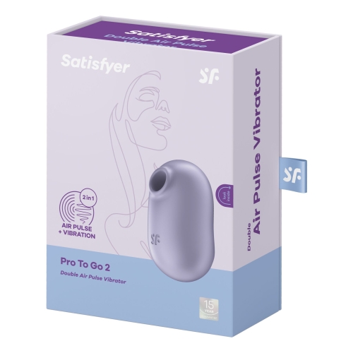 Вибратор с вакуумной стимуляцией клитора фиолетового цвета Satisfyer Pro To Go 2 - 7