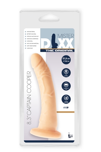 Гибкий фаллоимитатор реалистичный на присоске бежевый DREAM TOYS Dildo Mr. Dixx Captain Cooper 8.3inch - 2