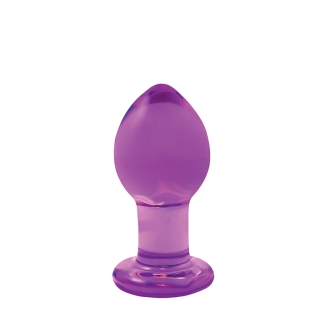 Анальний скляний затор фіолетового кольору NS Novelties Crystal medium