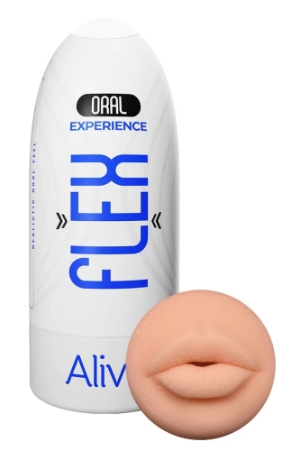 Мастурбатор чоловічий у вигляді рота у колбі тілесний Alive Oral Flex розмір M - 1