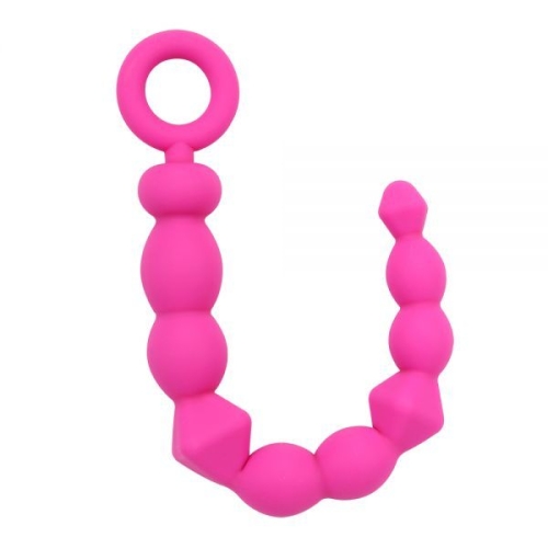 Силіконовий анальний ланцюжок рожевий Chica BENDY BEADS - 3