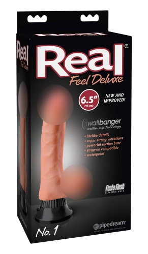 Вибратор большой реалистичный на присоске телесного цвета Pipedream Real Feel Deluxe - 1