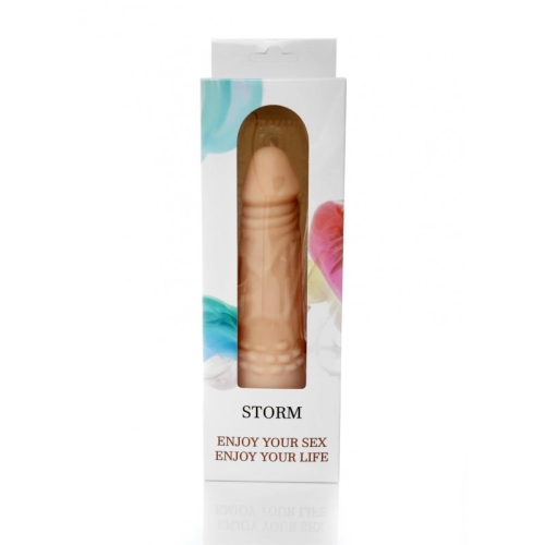 Вибратор реалистичный из киберкожи телесного цвета Boss series Wibrator Storm - 5