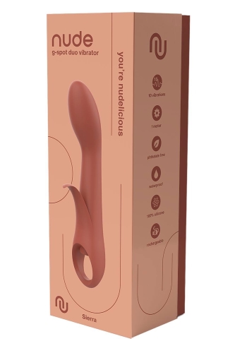 Вибратор вагинальный и для точки G коричневого цвета Dream Toys Nude Sierra - 5