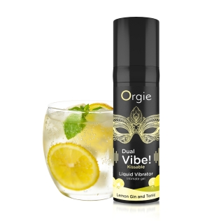 Жидкий вибратор со вкусом коктейля Джин тоник лимон Orgie DUAL VIBE! 15 мл 