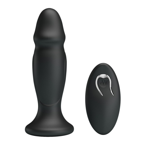 Анальная вибропробка в форме члена с пультом управления черная Mr Play Powerful Vibrating Anal Plug - 2
