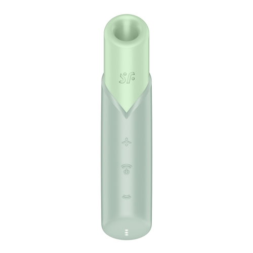 Вакуумный стимулятор для клитора зеленого цвета Satisfyer Naughty Kiss - 1