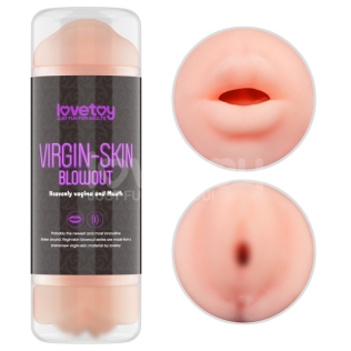 Мастурбатор двухсторонний Ротик и Вагина телесного цвета Lovetoy