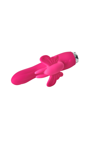 Вибратор для точки G и с отростком бабочкой для клитора розового цвета Dream Toys - 6