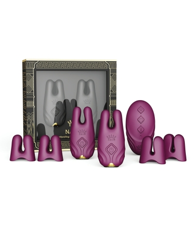 Бездротові вібруючі затискачі для сосків ZALO Nave Vibrating Nipple Clamps фіолетовий - 5