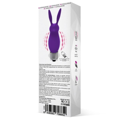Мини вибратор клиторальный фиолетовый Latetobed Hopye Rabbit Vibrating Bullet Silicone - 3