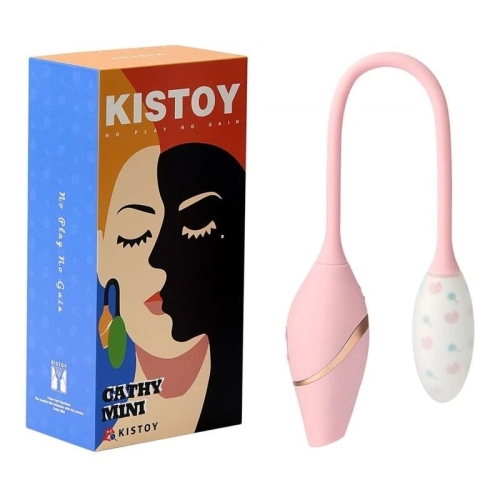 Виброяйцо с вакуумным стимулятором KISTOY Cathy Mini розовое - 5
