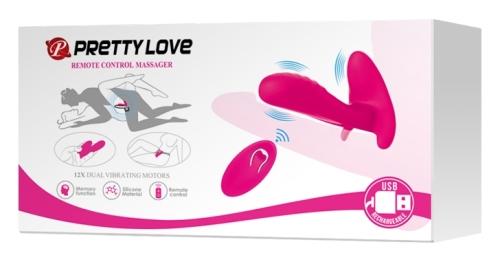 Вібратор вагінальний з стимулятором клітора на пульті ДУ рожевий Pretty Love Remote Control Massager - 10