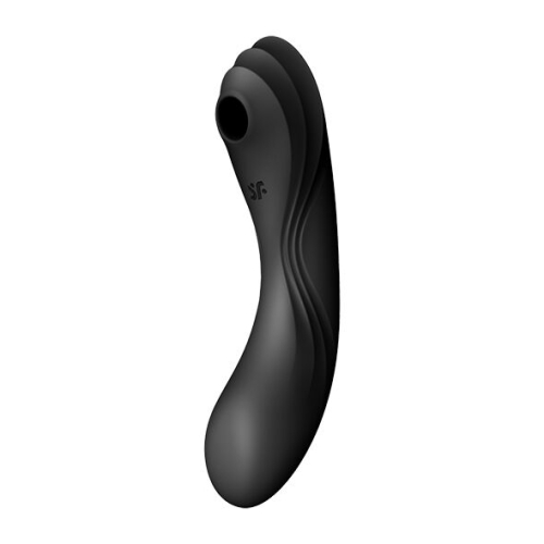 Вакуумний вібратор для клітора силіконовий чорний Satisfyer Curvy Trinity 4 - 1