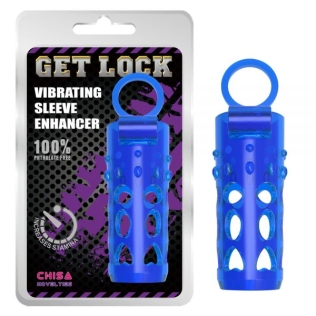 Вибронасадка на член с кольцом синего цвета Chisa Vibrating Sleeve Enhancer