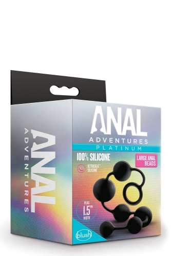Анальні кульки чорні силіконові Blush Anal Adventure Platinum Large Anal Beads - 2