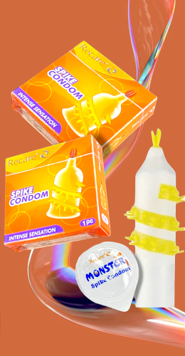 Презерватив с шипами по спирали и усиком сверху Recare Spike Condon 1шт - 1