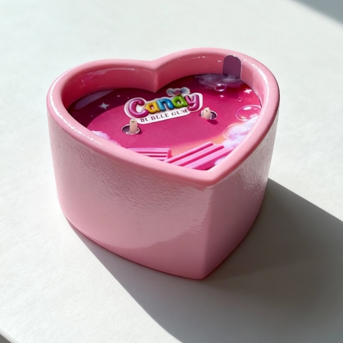 Масажна свічка у формі серця з ароматом жуйки Candy Bubble Gum 70 мл - 17