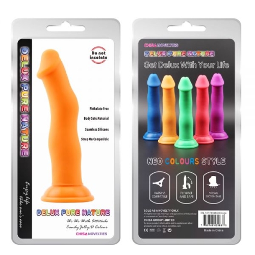 Фаллоимитатор на присоске оранжевого цвета Chisa Jolly D - 2