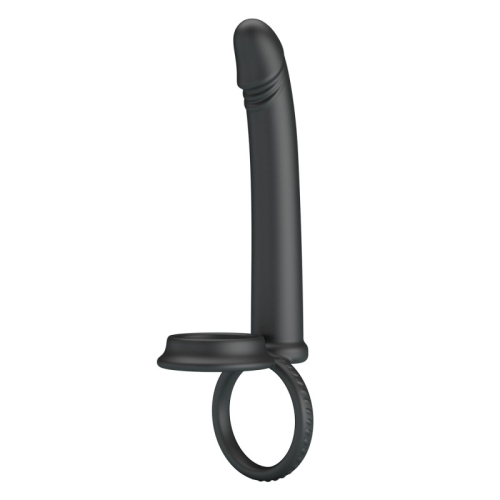 Насадка на пеніс із кільцем для мошонки для подвійного проникнення чорного кольору Lybaile Anal Couples Male Strap Moses - 3
