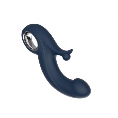 Вибратор со стимуляцией клитора из силикона синего цвета Chisa Dual Orgasm Vibrator Kissen Fury - 2