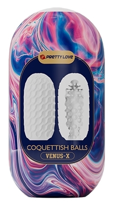 Мастурбатор яйце з точковим рельєфом білого кольору Pretty Love Coquettish Balls VENUS X - 1