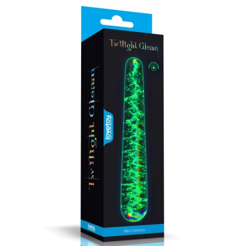 Скляний фалоімітатор, що світиться Twilight Gleam Glass Dildo-Slim Fantasy - 1