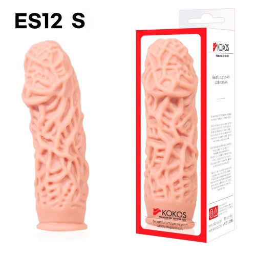 Насадка на член утолщающая стимулирующий рельеф Kokos Extreme Sleeve ES.12 размер S - 4