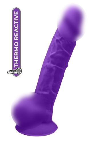 Фаллоимитатор реалистичный с мошонкой на присоске фиолетовый Dream Toys Real Love - 1