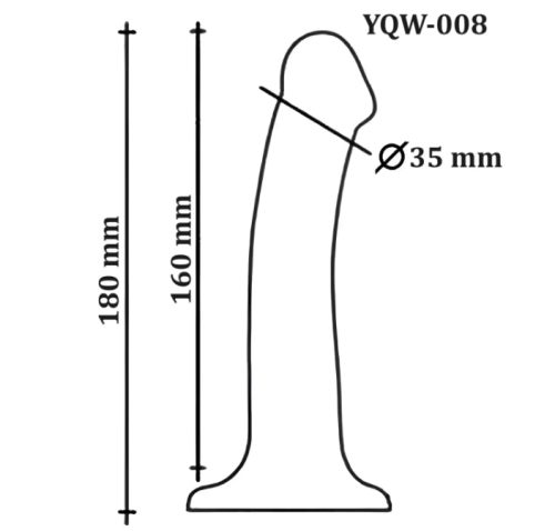 Фалоімітатор реалістичний на присосці силіконовий тілесний OYO - Dildo Double Layer Silicone YQW-008 - 6
