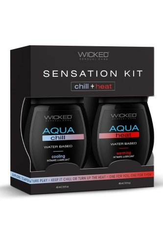 Набор лубрикантов на водной основе охлаждение и разогрев Wicked Sensual Care Sensation Kit 45+45 мл - 1