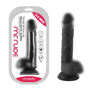 Фаллоимитатор реалистик на присоске Mr. Rude Realistic Dong Black 8.3 черный