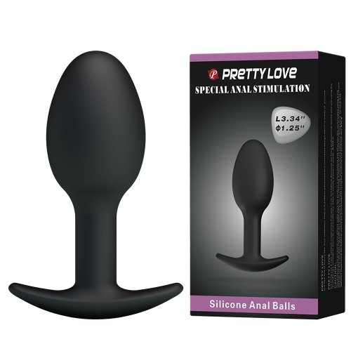 Анальний корок силіконовий чорний LYBAILE PRETTY LOVE Heavy Balls - 1