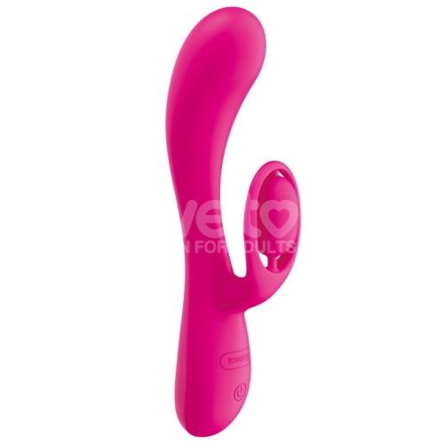 Вибратор двойной с отростком для клитора розовый Lovetoy LAllure Orbit - 2