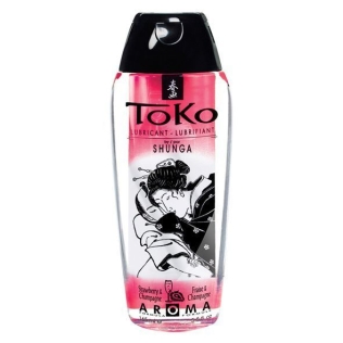 Лубрикант съедобный на водной основе вкус игристого клубничного вина Shunga Toko AROMA 165 мл