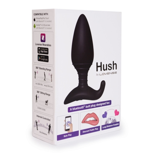 Анальна смарт вібропробка чорна Lovense Hush розмір L - 6