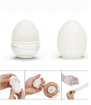 Мастурбатор яйце без вібрації білого кольору Tenga Egg Silky - 4