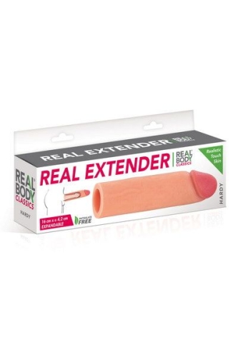 Удлиняющая насадка на член с закрытой головкой Real Body Real Extender HARDY - 3