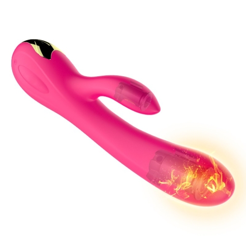 Вибратор с отростком для клитора и функцией подогрева розового цвета Boss series - 11