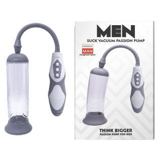 Автоматична вакуумна помпа із зарядкою від USB прозорого кольору CANWIN Man Suck Vacuum Passion Pump
