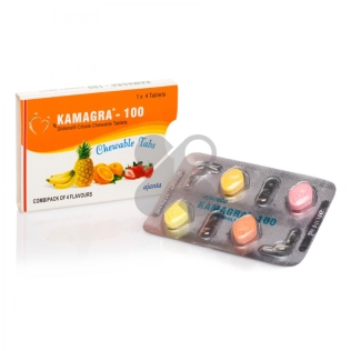 Таблетки для повышения потенции у мужчин Loveshop Kamagra 100 сhewable tabs 1 упаковка 4 таблетки