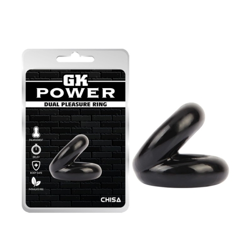 Двойное эрекционное кольцо на член черного цвета Chisa Dual Pleasure Ring - 1