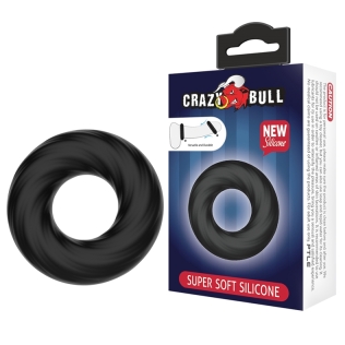 Силіконове ерекційне кільце чорне Crazy Bull Super Soft