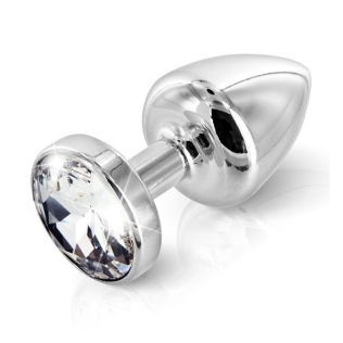 Анальна пробка зі стразом Diogol ANNI round silver plated 25мм