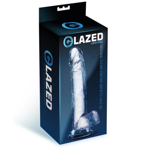 Фаллоимитатор на присоске реалистичный прозрачный Latetobed Realistic Dildo Testicles Crystal - 2